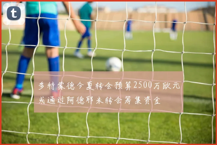 多特蒙德今夏转会预算2500万欧元或通过阿德耶米转会筹集资金